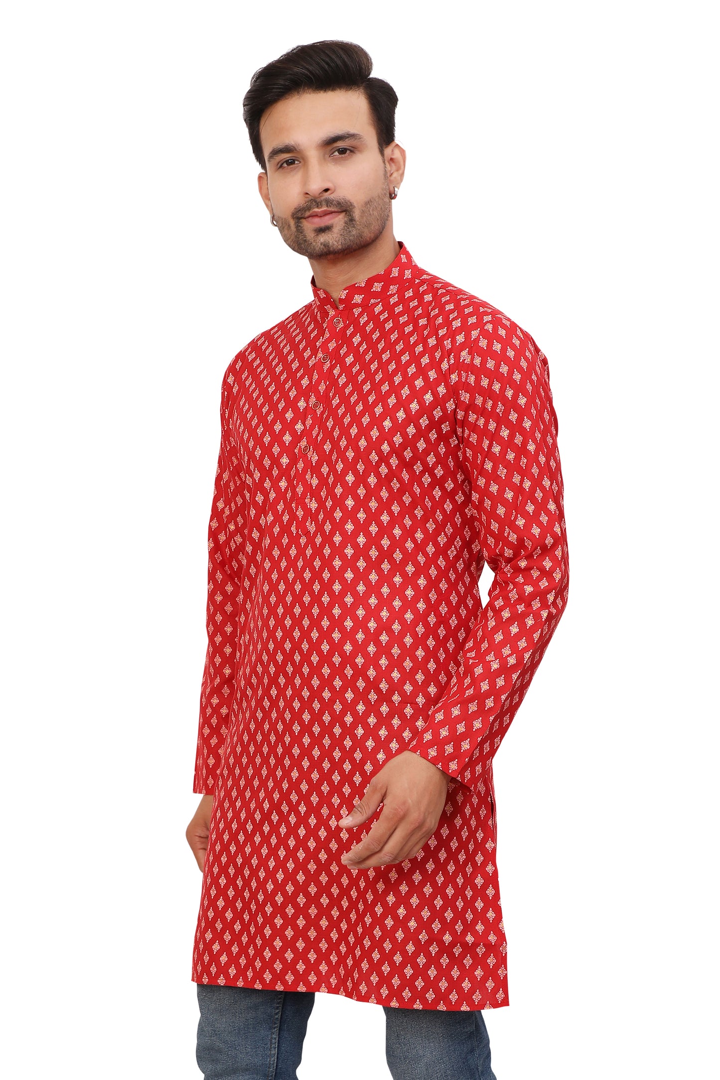 Mens Cotton Printed Kurta