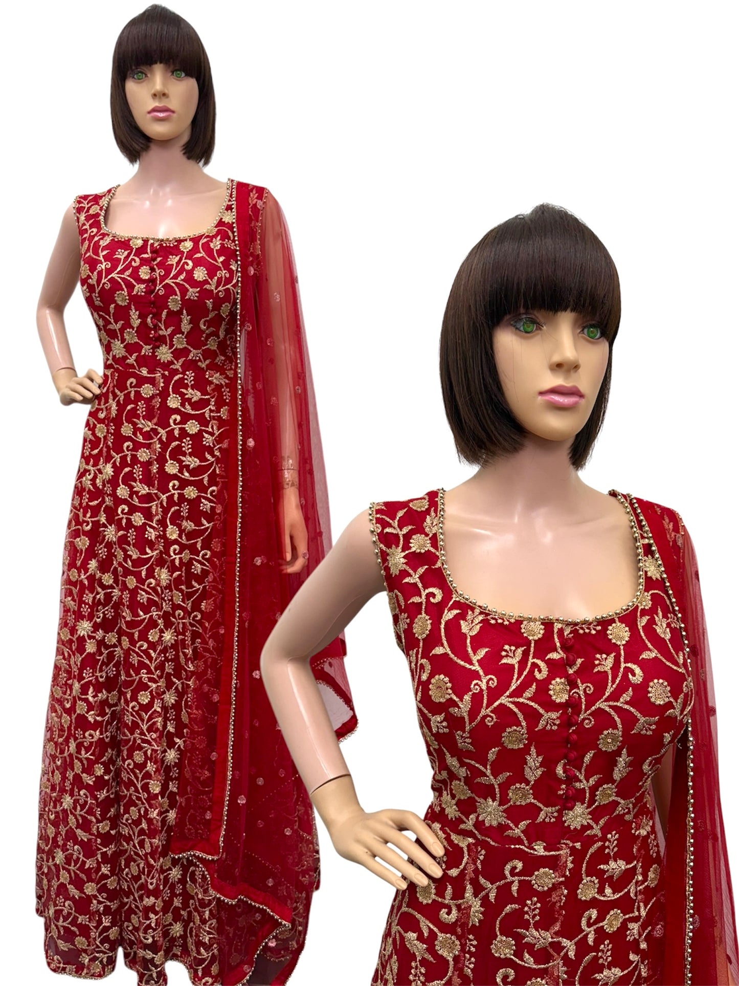 Embroidery Nylon Gown