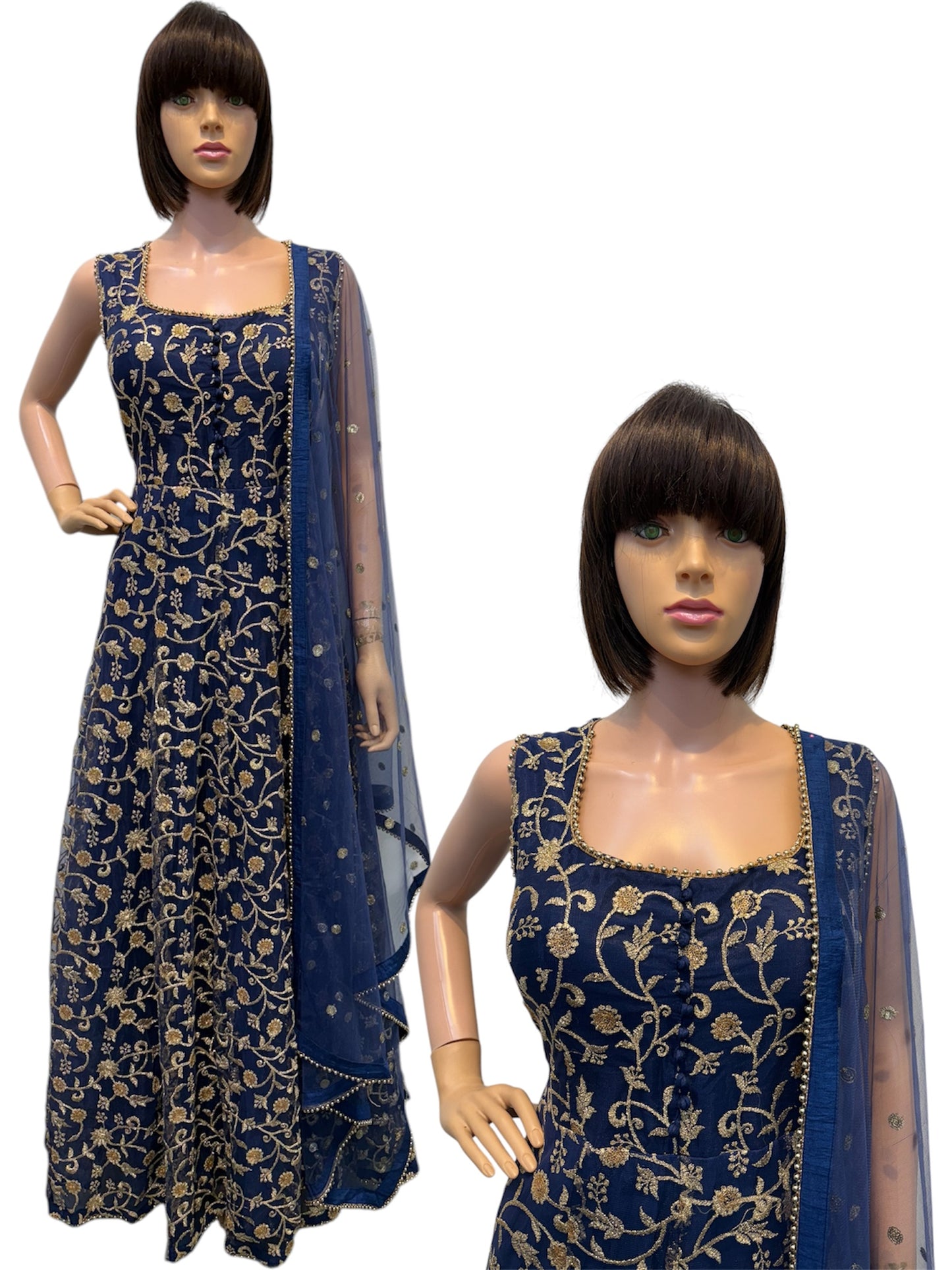 Embroidery Nylon Gown
