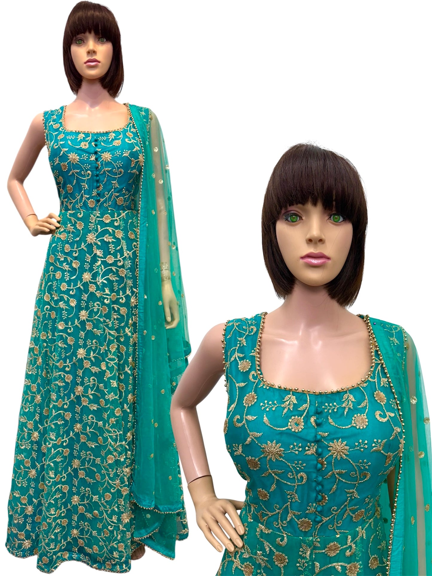Embroidery Nylon Gown