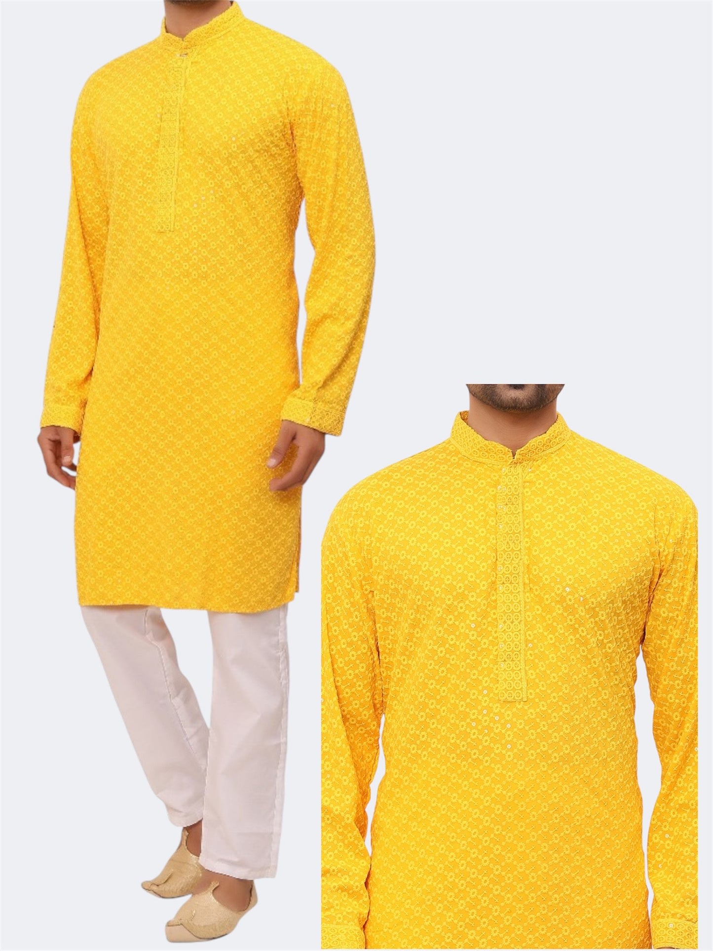 Mens Sequins Kurta Set
