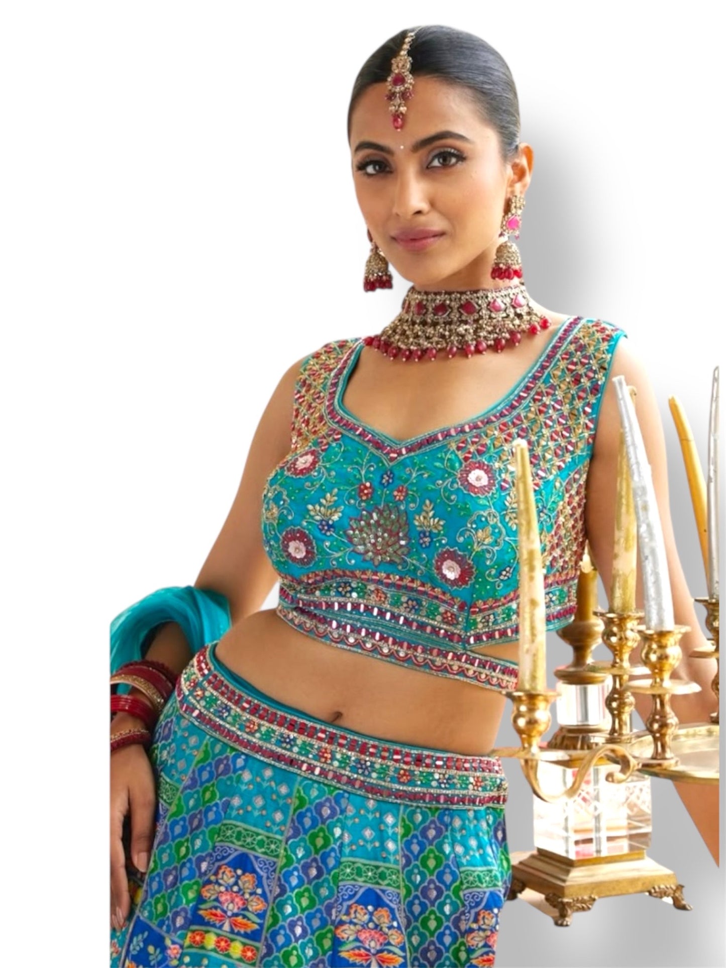 Taanvi Multi color Lahenga