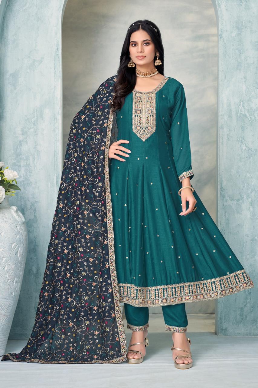 Aarvi Flair Silk Gown