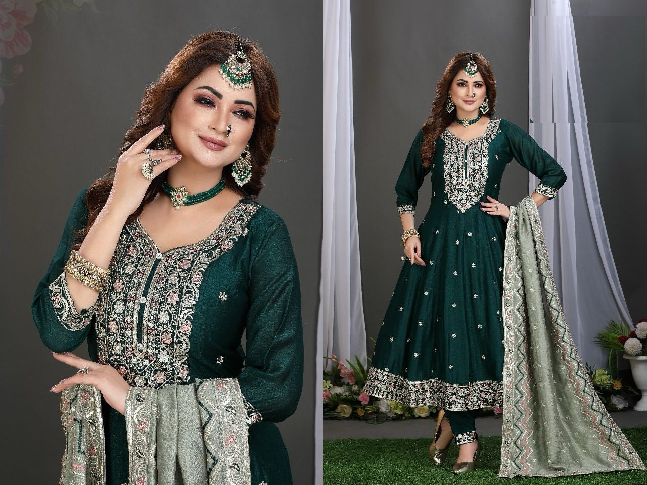 Anamika Flair Silk Gown