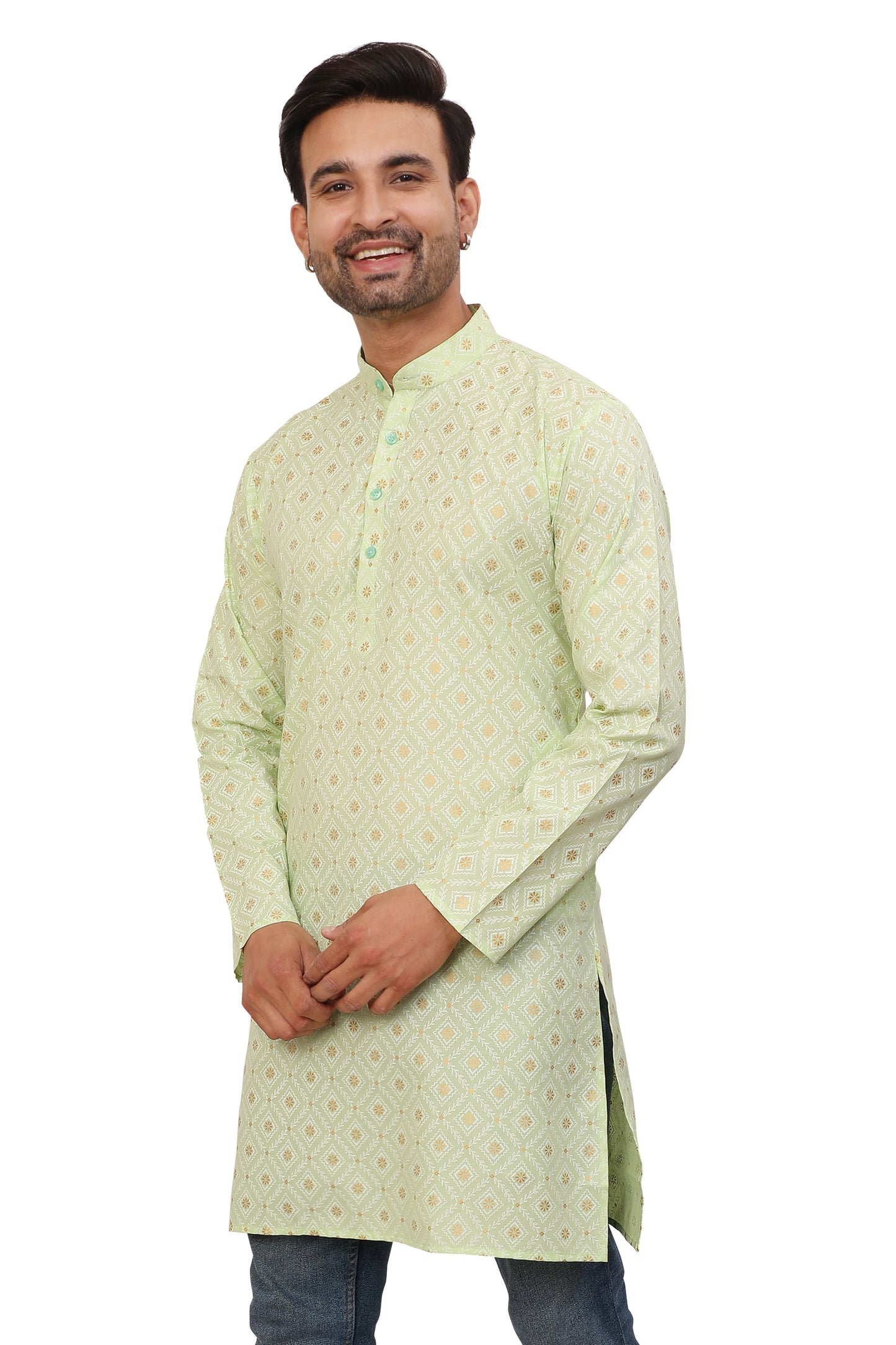 Mens Cotton Printed Kurta