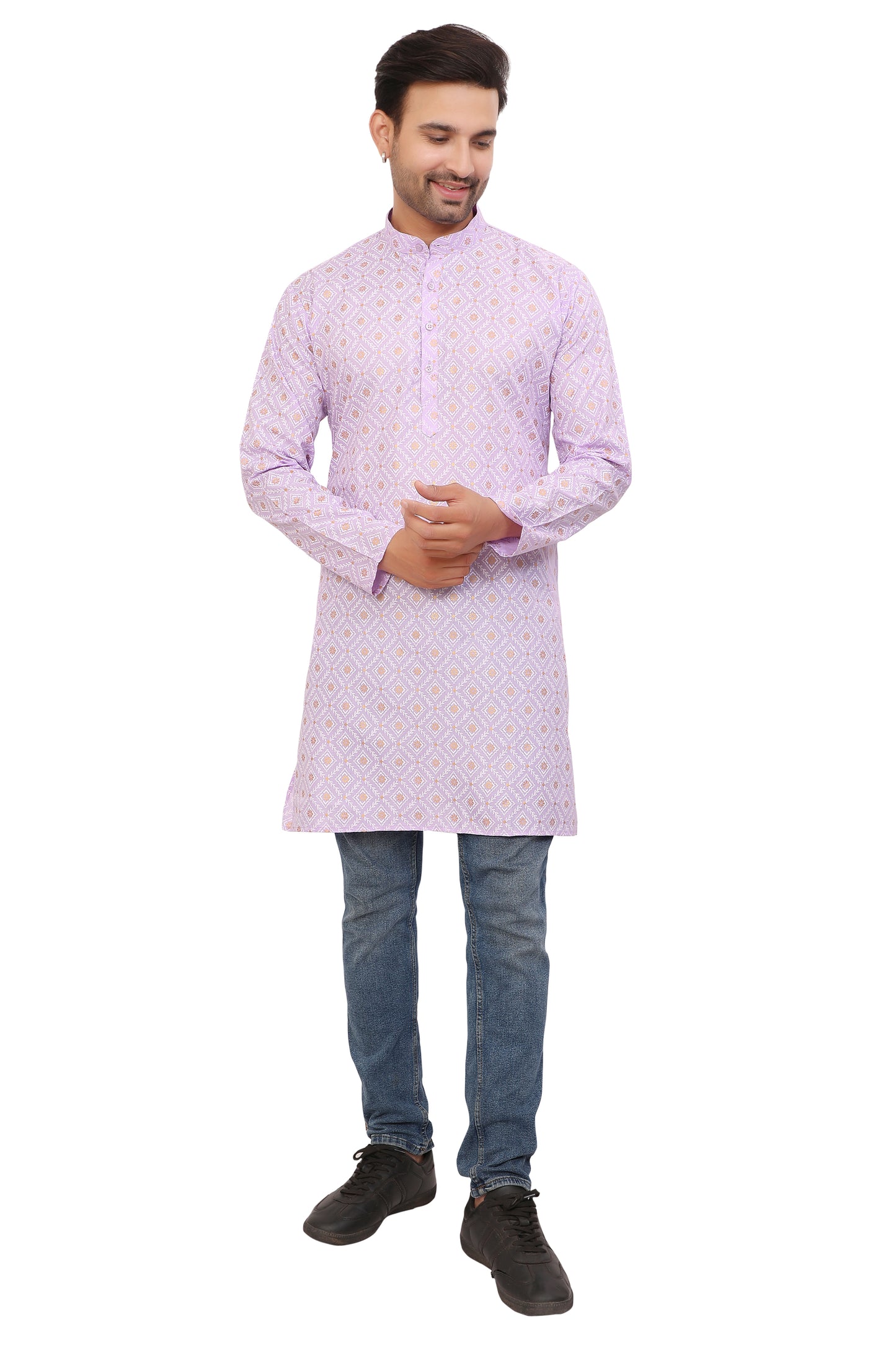 Mens Cotton Printed Kurta