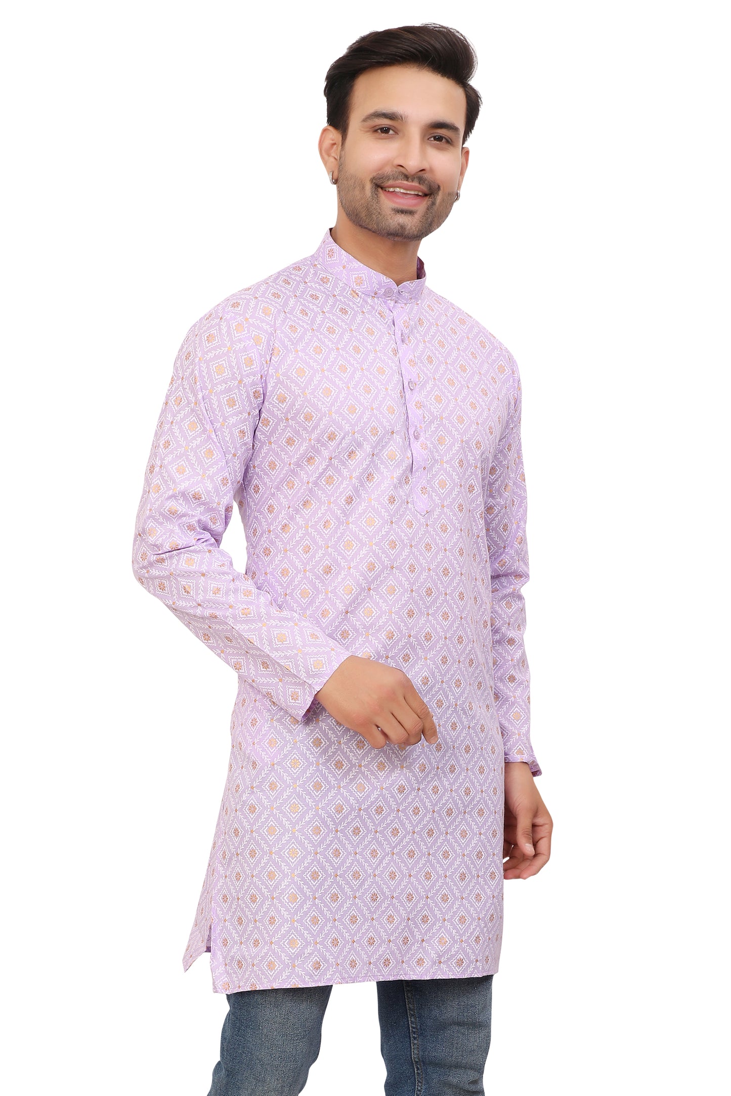 Mens Cotton Printed Kurta