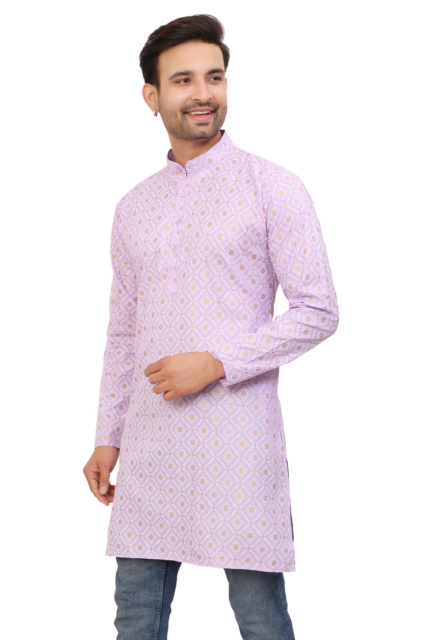 Mens Cotton Printed Kurta