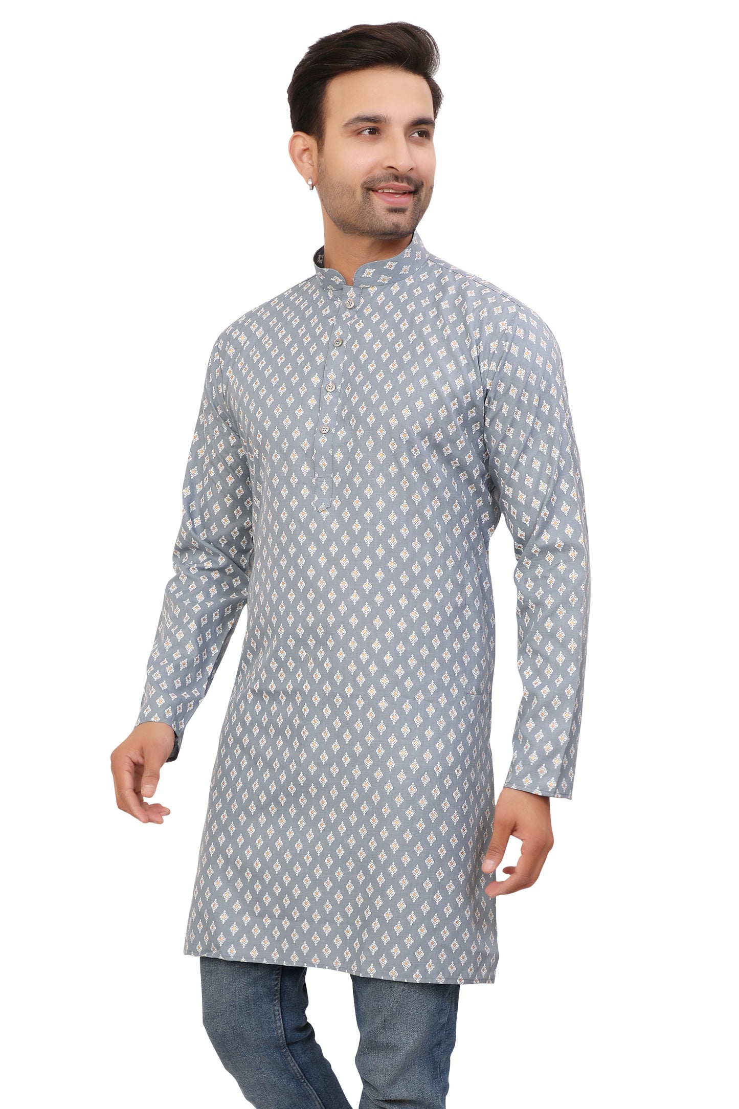 Mens Cotton Printed Kurta