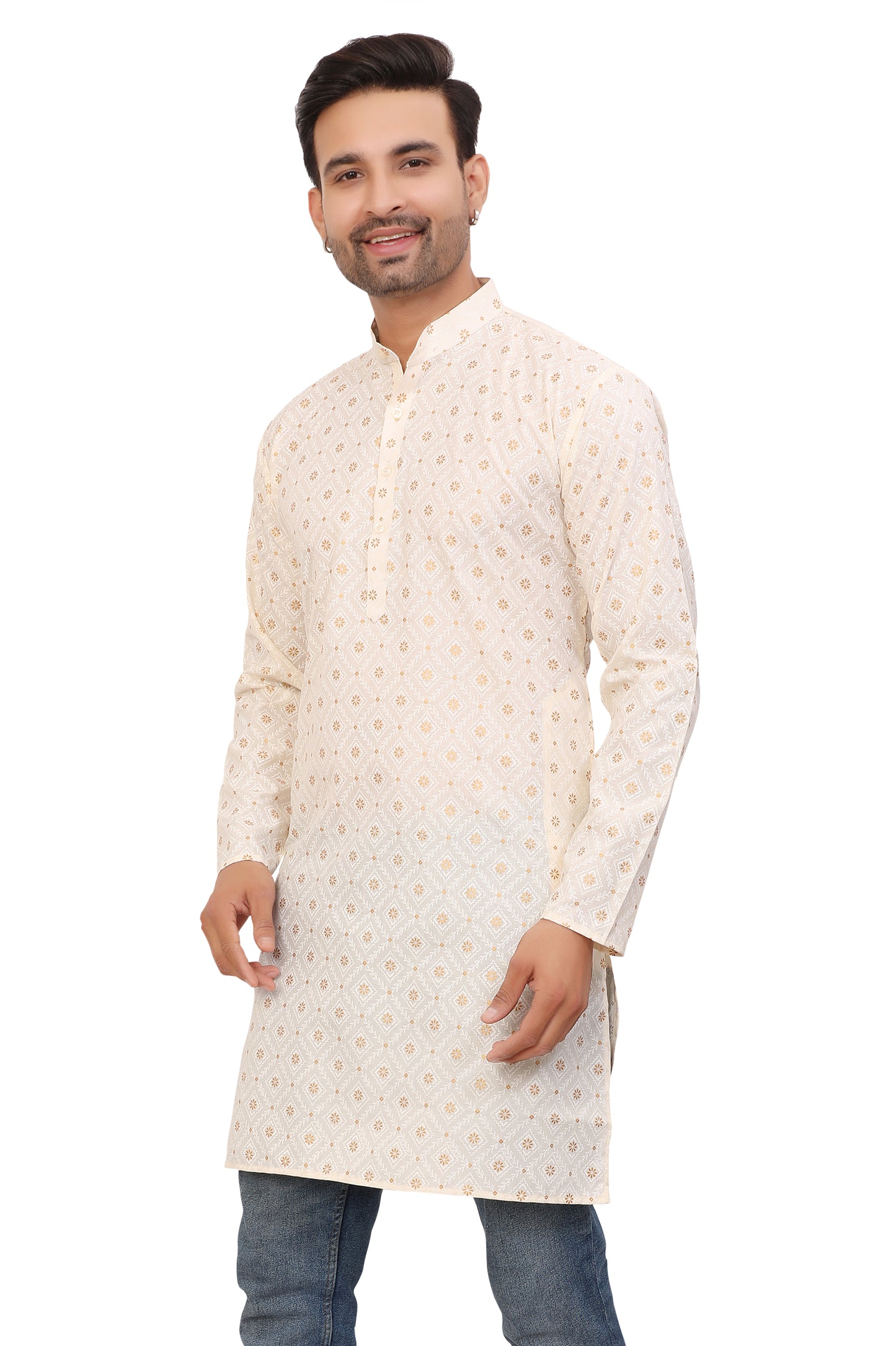 Mens Cotton Printed Kurta