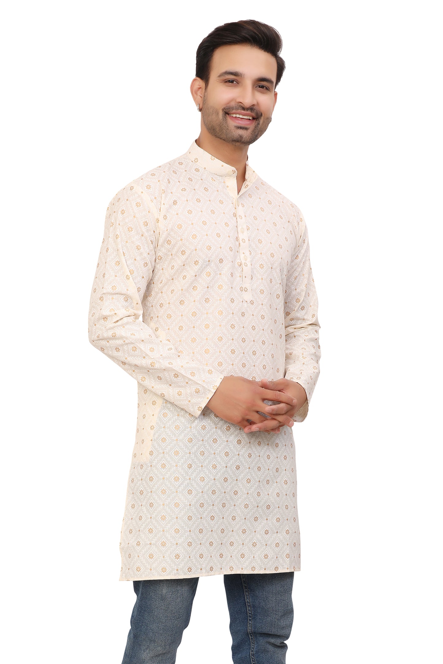 Mens Cotton Printed Kurta