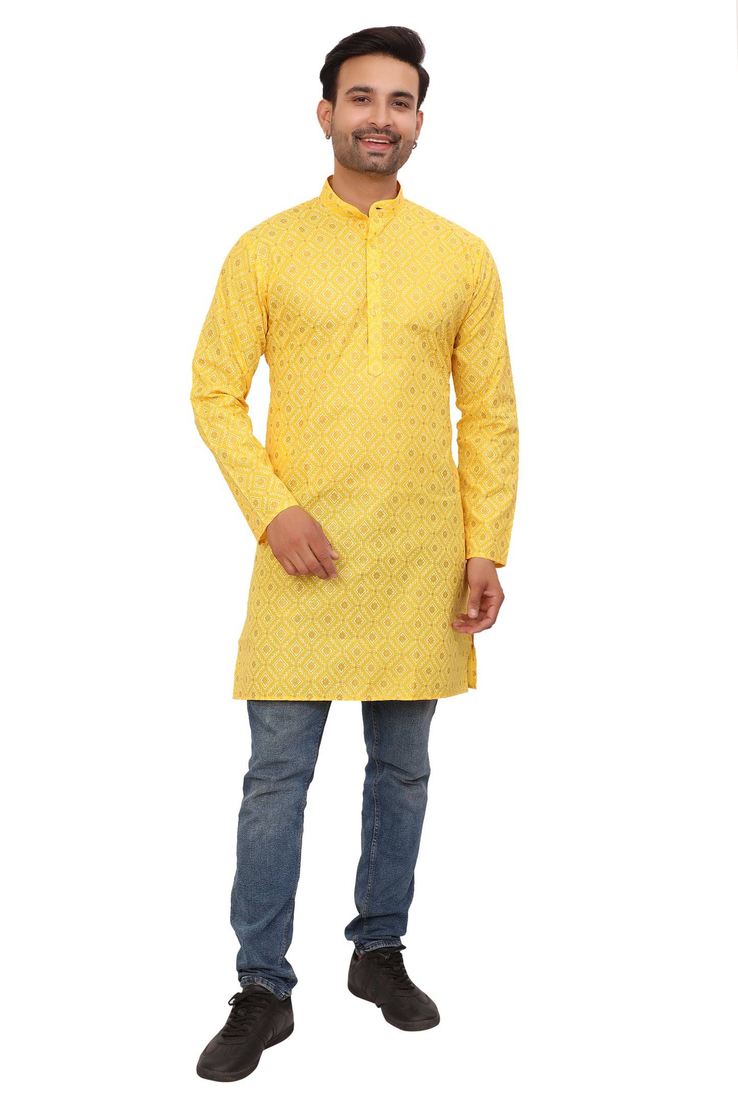 Mens Cotton Printed Kurta