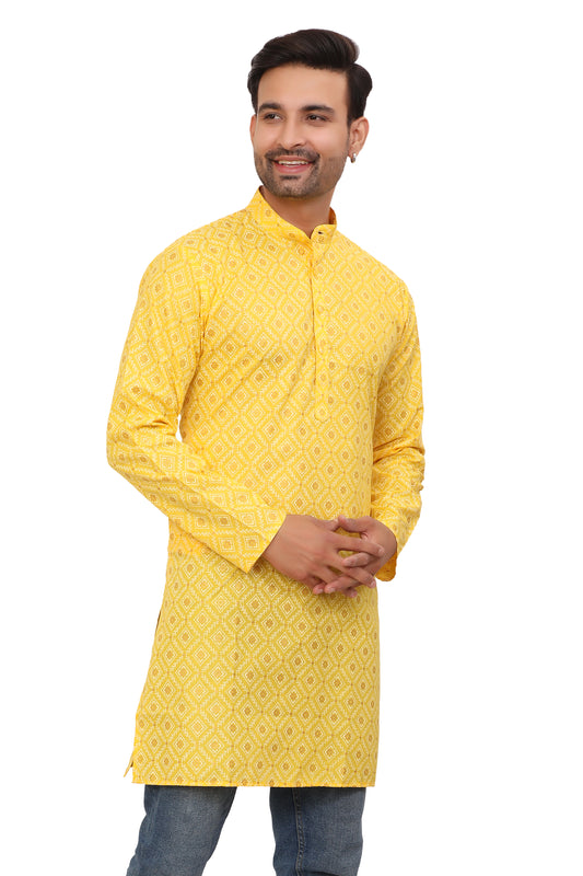 Mens Cotton Printed Kurta