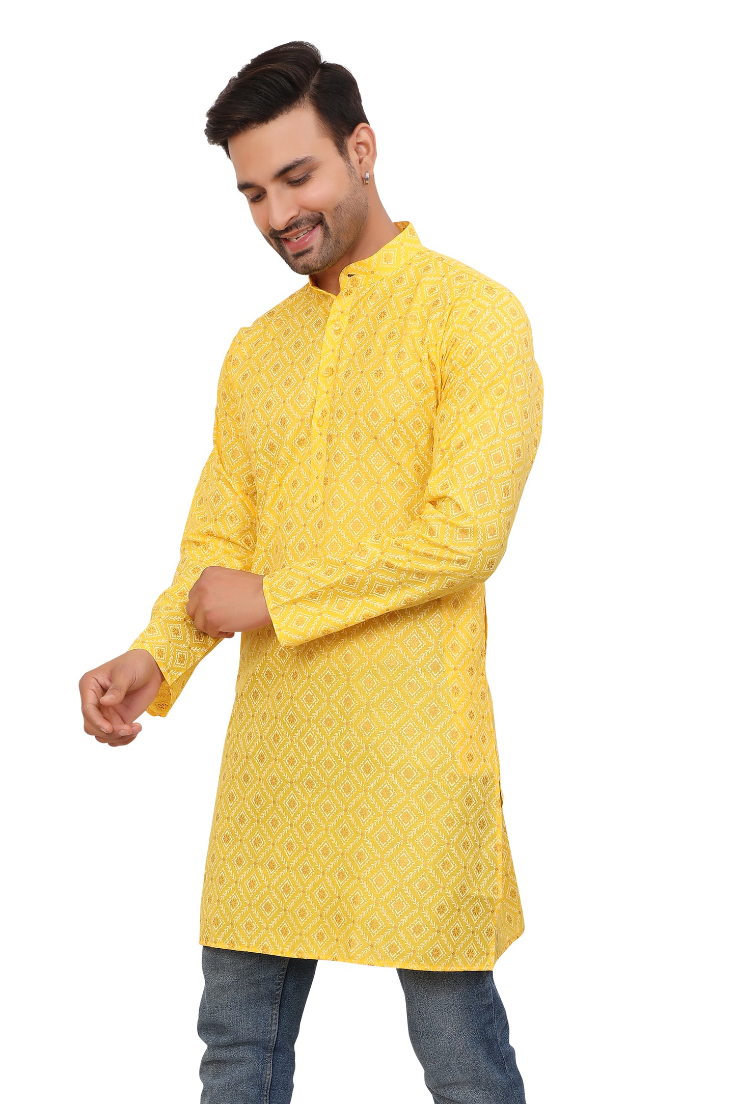 Mens Cotton Printed Kurta