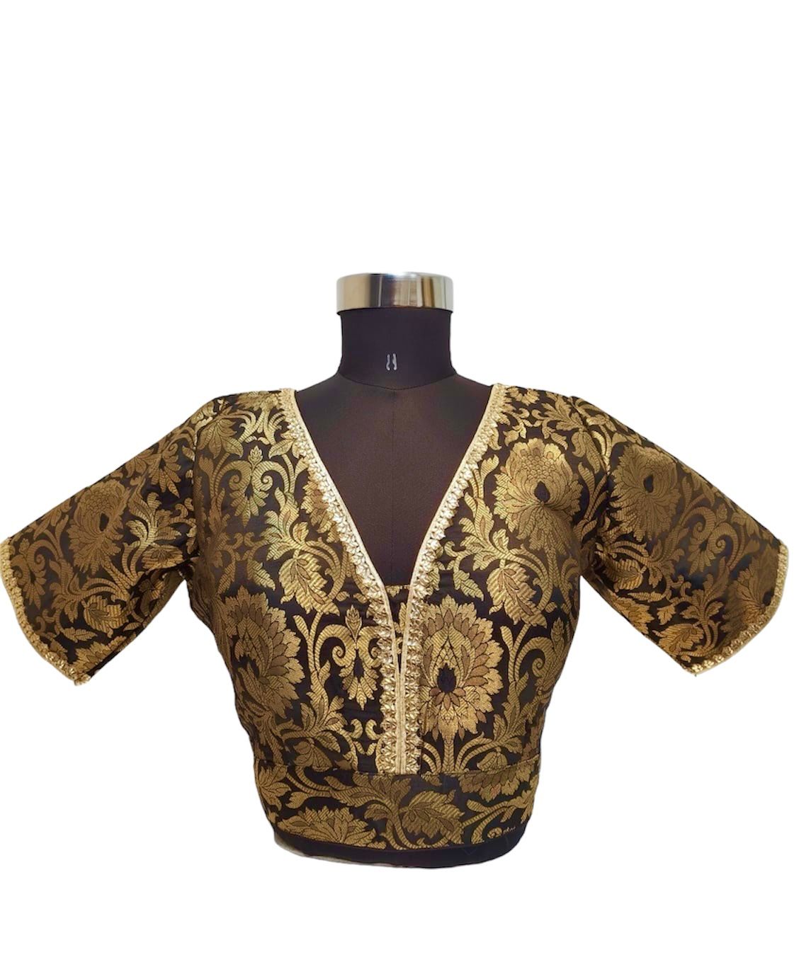 Brocade Saree Blouse in Gold