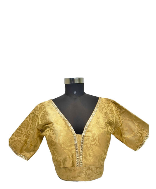 Brocade Saree Blouse in Gold