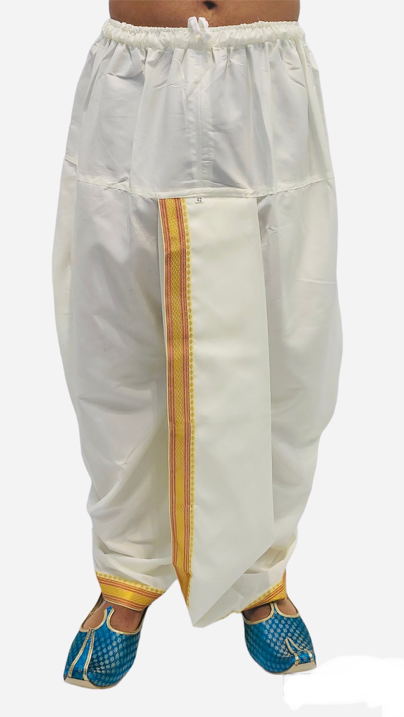 Mens Readymade Dhoti in Offwhite