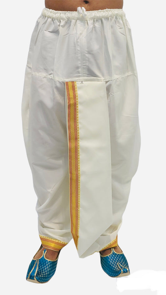 Mens Readymade Dhoti in Offwhite