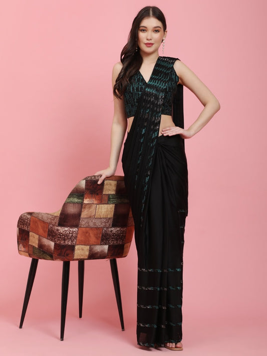 Readymade Saree in Black