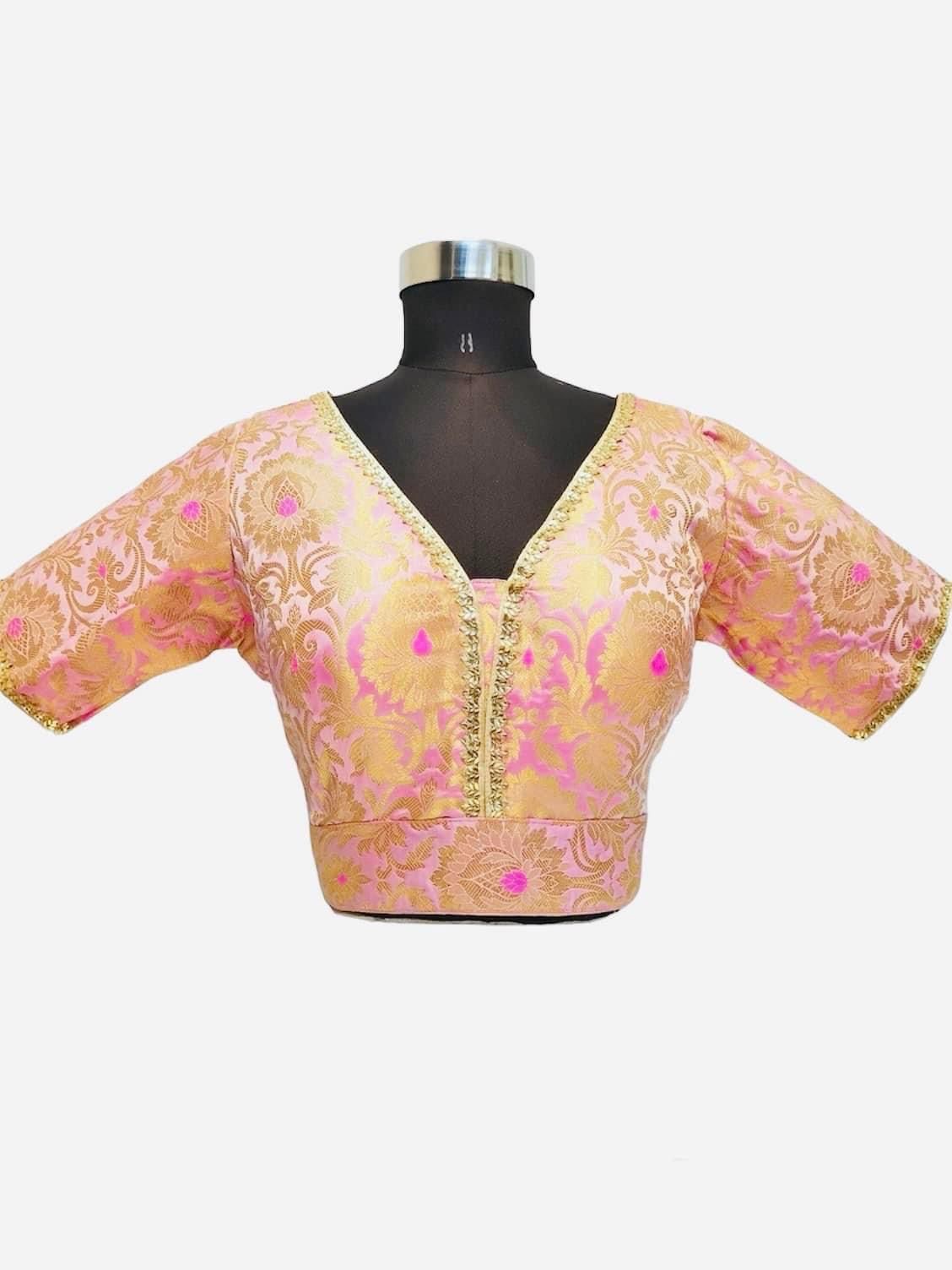 Brocade Saree Blouse in Gold