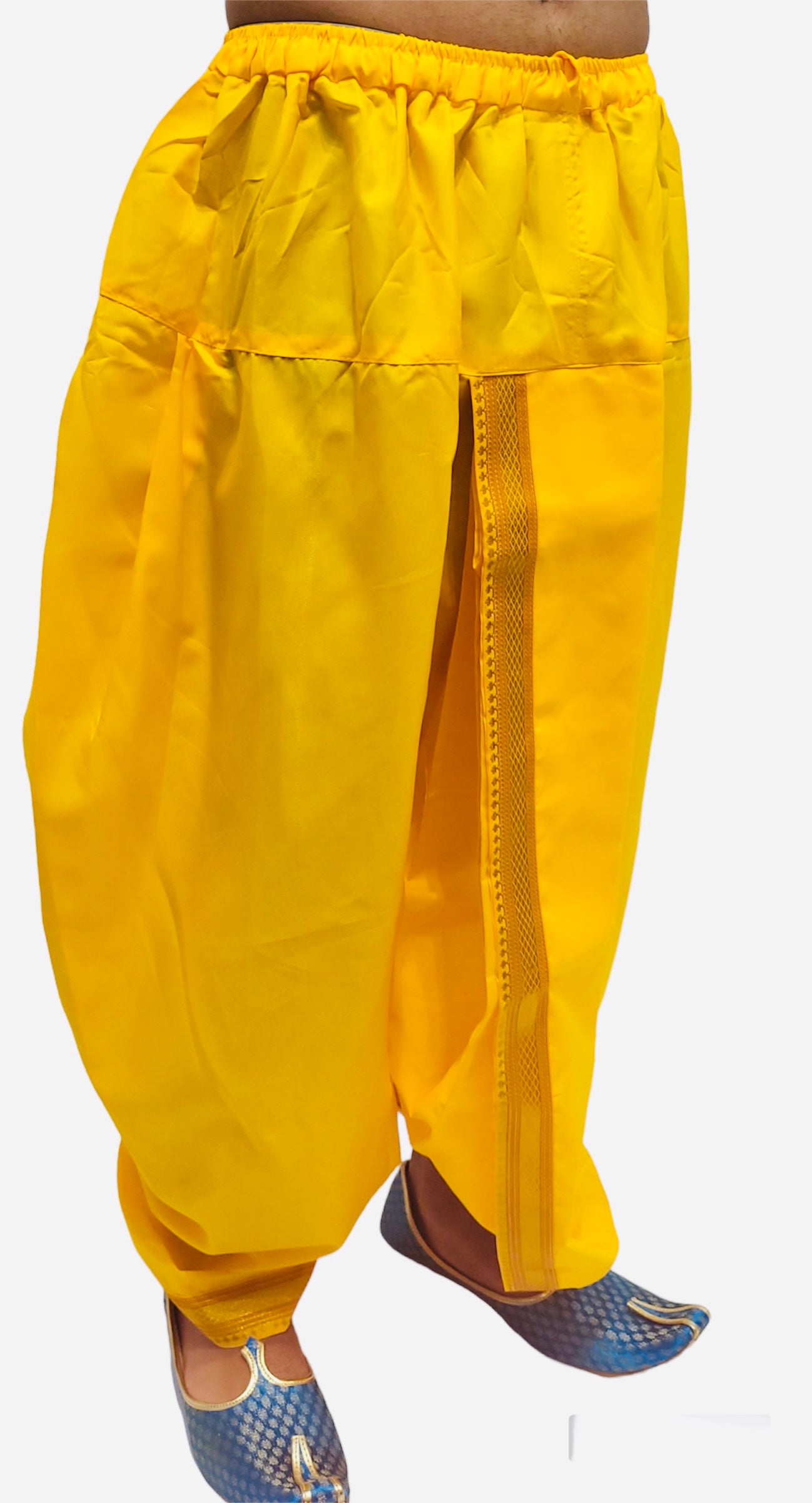 Mens Readymade Dhoti in Yellow