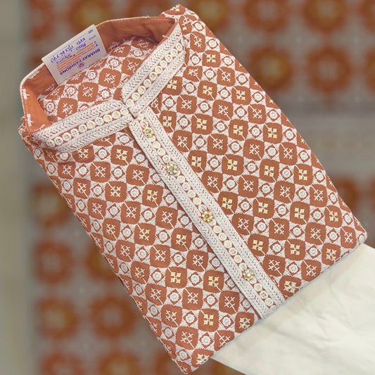 Mens Sequins Kurta Set