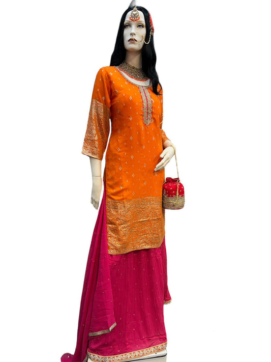 Orange Long Top Lahenga