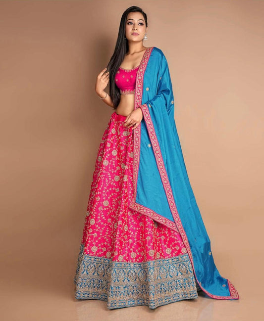 Muskan Unstichted Lehenga